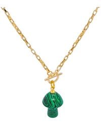 VALERIE CHIC - Mushroom Malachite Necklace Vintage Style 18K - Lyst