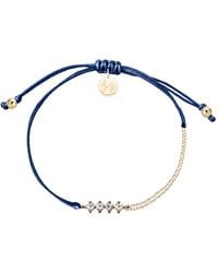 Adriana Pappas Designs - Cz Crystal Bar Bracelet On Colored Cord - Lyst