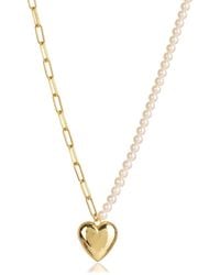 Lila Rasa - Paperclip Pearl Heart Necklace - Lyst