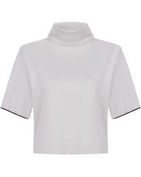 Thisisu Collection - Neutrals Mira Padded-Shoulder High-Neck Top - Lyst