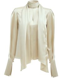 Jnsq (Je Ne Sais Quoi) - Neutrals Camille Scarf Blouse - Lyst