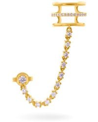 Lucy Quartermaine - Solid Empire Cuff & Stud With Graded Diamonds - Lyst