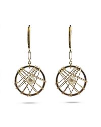 Greyewolfe - Small Circular Caged Pearl Earrings - Lyst