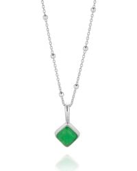 Nellou Jewellery - Diamond Chrysoprase Necklace Birthstone May Sterling - Lyst