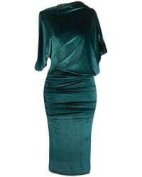 Jennafer Grace - Emerald Velvet Angle Dress - Lyst