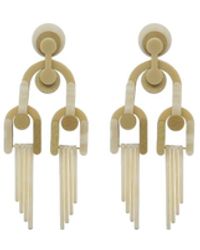 Gissa Bicalho - Handmade Acrylic Earring Cladogram / Cream - Lyst