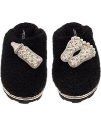 Laines London - Teddy Closed Toe Slippers With Pearl New Baby Brooches - Lyst