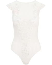 Belle -et-BonBon - Angel Mesh Angel Wing Cap-Sleeved Sheer Body With Pearl Button Sequin And Beaded Embellishment.Gift Wrapped - Lyst