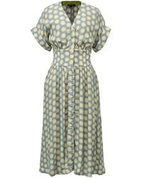 Smart and Joy - Fit-And-Flare Dots Print Blouse-Dress - Lyst