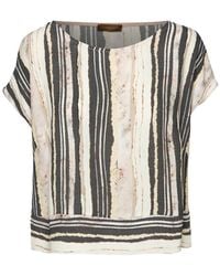 Conquista - Loose Fitting Sleeveless Striped Top - Lyst