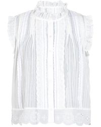 Rose & Nancy - Jean Ivory Cotton Lace Trim Pretty Swing Top - Lyst