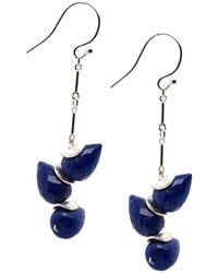 Lori Kaplan Design - Lapis Herringbone Earrings - Lyst
