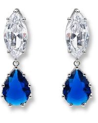 Michael Nash Jewelry - Nicole Marquise And Sapphire Pear Shape Diamond Cubic Zirconium Clip On Earrings - Lyst