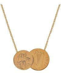 Katie Mullally - Irish St Christopher Double Coin Pendant Plated Necklace - Lyst