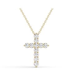 SEREIA OFFICIAL - 14K 0.25 Ct Cross Pendant Necklace With Lab Diamonds - Lyst
