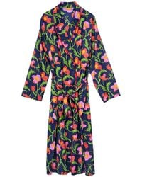 Inara - Indian Cotton Midnight Sweetpea Robe - Lyst