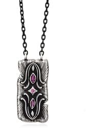 Myrto Katramadou Jewellery - Infinity Necklace-Plated -Three Stones-Ruby - Lyst