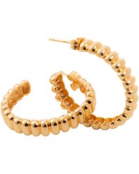 Belinda Jewelz - Bubble Ridge Chunky Open Dangle Hoops - Lyst