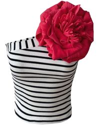 London Atelier Byproduct - Striped One Shoulder Top With Flower Pin - Lyst