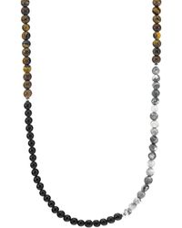 Anchor and Crew - Onyx, Jasper & Tigers Eye Isaac & Stone Skinny Necklace X Wrap Bracelet - Lyst