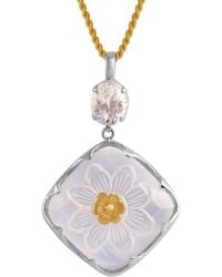 Emma Chapman Jewels - Belladona Etched Crystal Flower Pendant - Lyst