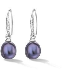 Dower & Hall - Oval Peacock Luna Pearl Drop Earrings - Lyst