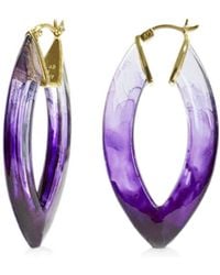 Gold & Honey - Ombre Marquise Lucite Hoop Earrings - Lyst
