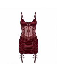 Clerestory - Amarante Ruched Mesh-Waist Mini Dress - Lyst