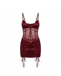 Clerestory - Amarante Ruched Mesh-Waist Mini Dress - Lyst