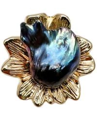 Farra - Flower Setting With Baroque Pearls Brooch/ Pendant - Lyst