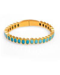 Ebru Jewelry - Teardrop Gemstone & Bangle Bracelet - Lyst