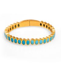 Ebru Jewelry - Teardrop Gemstone & Bangle Bracelet - Lyst