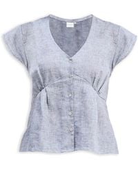 REISTOR - Deep V-Neck Short Top - Lyst