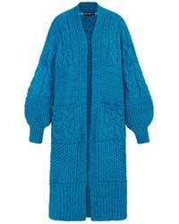 Cara & The Sky - Alex Balloon Sleeve Cable Maxi Cardigan - Lyst