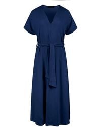 Conquista - Jersey Belted Midi Dress - Lyst