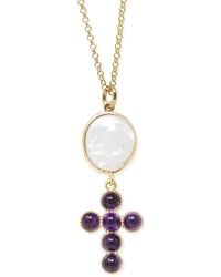 Vintouch Italy - Hope Gold-plated Amethyst Cross Necklace - Lyst