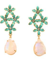 The Pink Reef - Pearl Multi Floral With Genuine Moonstone - Lyst