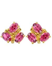 Juvetti - Ligna Oval Sapphire Cluster Stud Earrings - Lyst