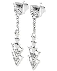 Lucy Quartermaine - Solid Sterling Art Deco Triangle Earrings - Lyst