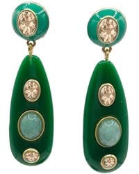 Michael Nash Jewelry - Sofia Resin And Enamel Pierced Earrings With Light Amethyst Crystal Stones - Lyst