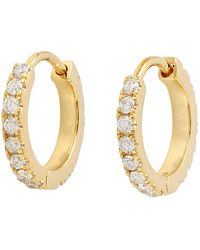 Artisan - 18k Yellow Gold In Micro Pave Diamond huggies Hoop Earrings - Lyst