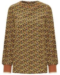 Exquise - Regular Round Neck Patterned Blouse - Lyst