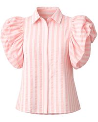 Tantra Spain Sl - Striped Shirt With Puffed Sleeves - Lyst