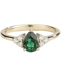 Juvetti - Nora Emerald & Diamond Pear Cut Ring - Lyst