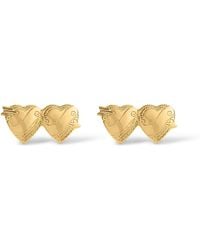 Déclarer - Double Heart Studs - Lyst