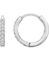Diamonbliss - Pave Huggies Hoop Earrings - Lyst