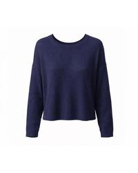 Haris Cotton - Knitted Long Sleeved Blouse Marine - Lyst