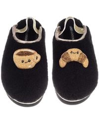 Laines London - Flatform Cloud Closed Toe Slippers With Laines Lovables Coffee & Croissant Brooches - Lyst