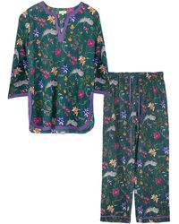 Inara - Indian Cotton Lavender Fields Print Pyjama Set - Lyst