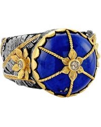 Emma Chapman Jewels - Lapis Lazuli Diamond Cocktail Ring - Lyst